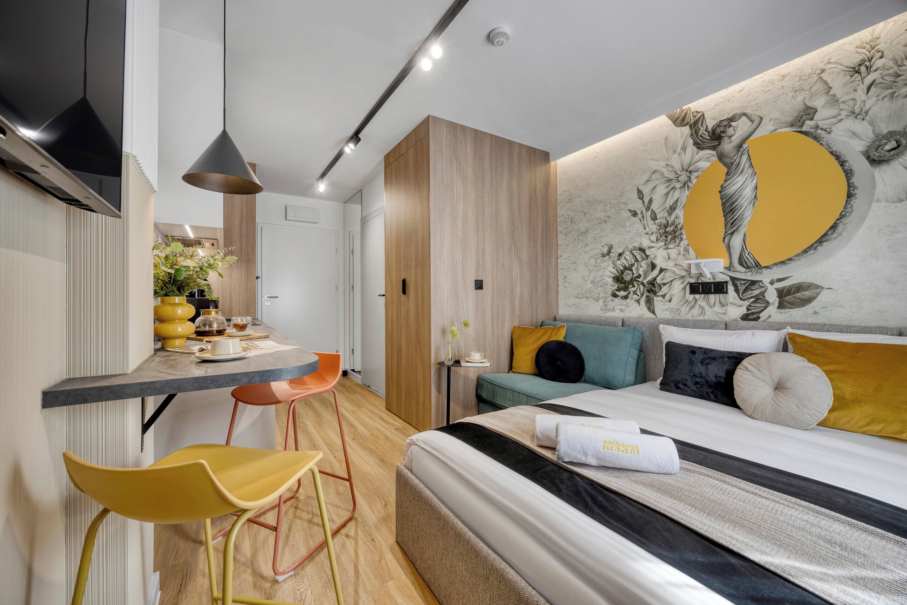 Suite studio Design, non-fumeur, cuisinette | Décor unique, fer et planche à repasser, accès au Wi-Fi (inclus)