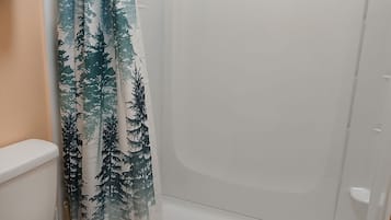 Shower, soap, toilet paper