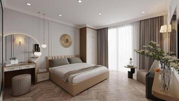 Suite, balcon, vue ville