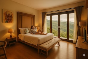 Junior-Suite, Balkon, Gartenblick