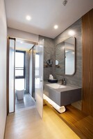 Family Triple Room, City View | Bathroom | Shower, free toiletries, hair dryer, slippers