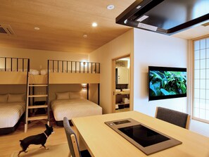 Desk, free WiFi, bed sheets