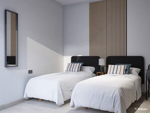 쿼드룸 | 고급 침구, 오리/거위털 이불, 책상, 노트북 작업 공간