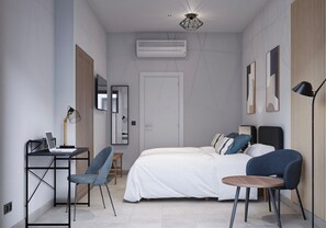 Twin Room | Premium bedding, down comforters, desk, laptop workspace - Pension Sant Adria by gaiarooms (Badalona)