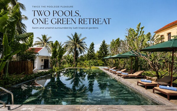 2 outdoor pools, open 6:00 AM to 7:00 PM, pool umbrellas, sun loungers - MUCA Hoian Co-living & Work Retreat (Hoi An)