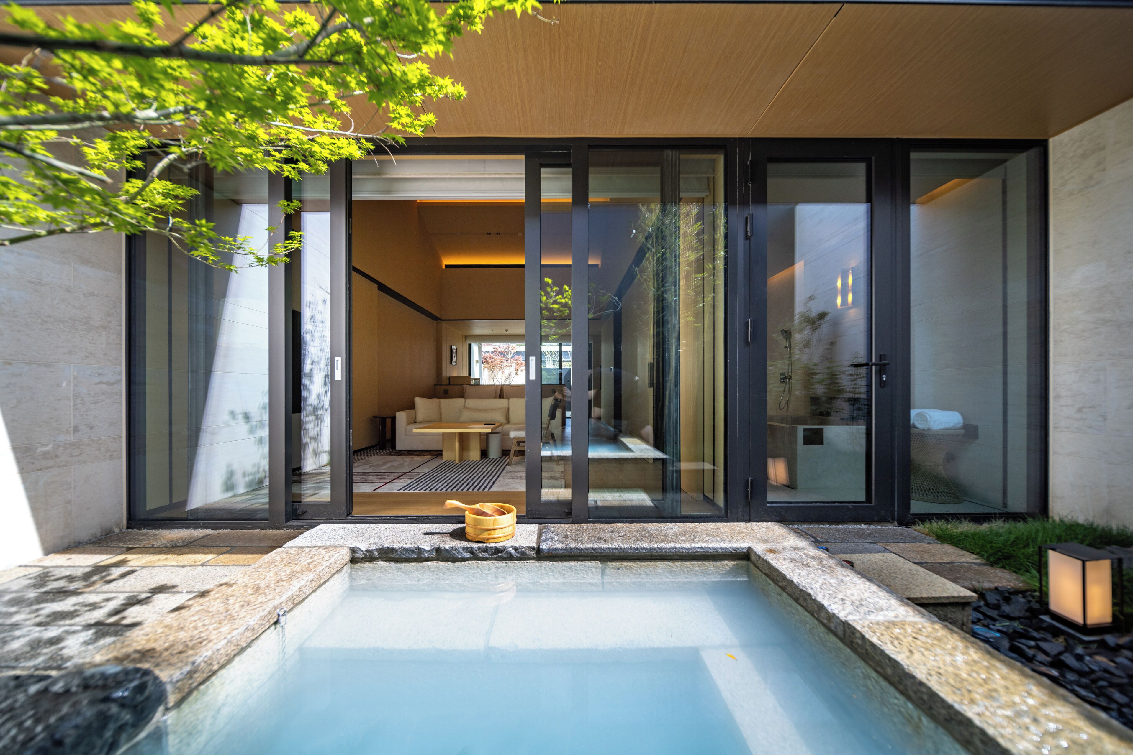 Doppelzimmer im japanischen Stil, 1 King-Bett, Haustiere nicht gestattet, Blick auf den Innenhof