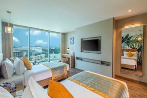 In-room safe, desk, laptop workspace, iron/ironing board