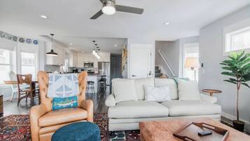 Smart TV, fireplace, video games, offices