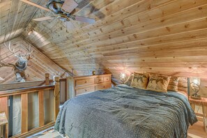 House (1 Bedroom) | Interior - Hot Tub, Spacious Deck: Woodsy Haven in Ruidoso! (Ruidoso)