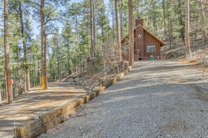 House (1 Bedroom) | Interior - Hot Tub, Spacious Deck: Woodsy Haven in Ruidoso! (Ruidoso)