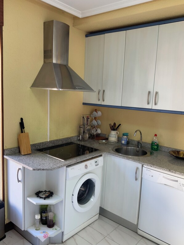 Microwave, oven, stovetop, dishwasher