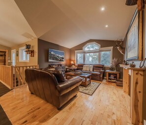 House, Multiple Beds, Hot Tub, Garden View (Magnificent 7) | Living area - Magnificent 7 Home for 19 (Columbia Falls)