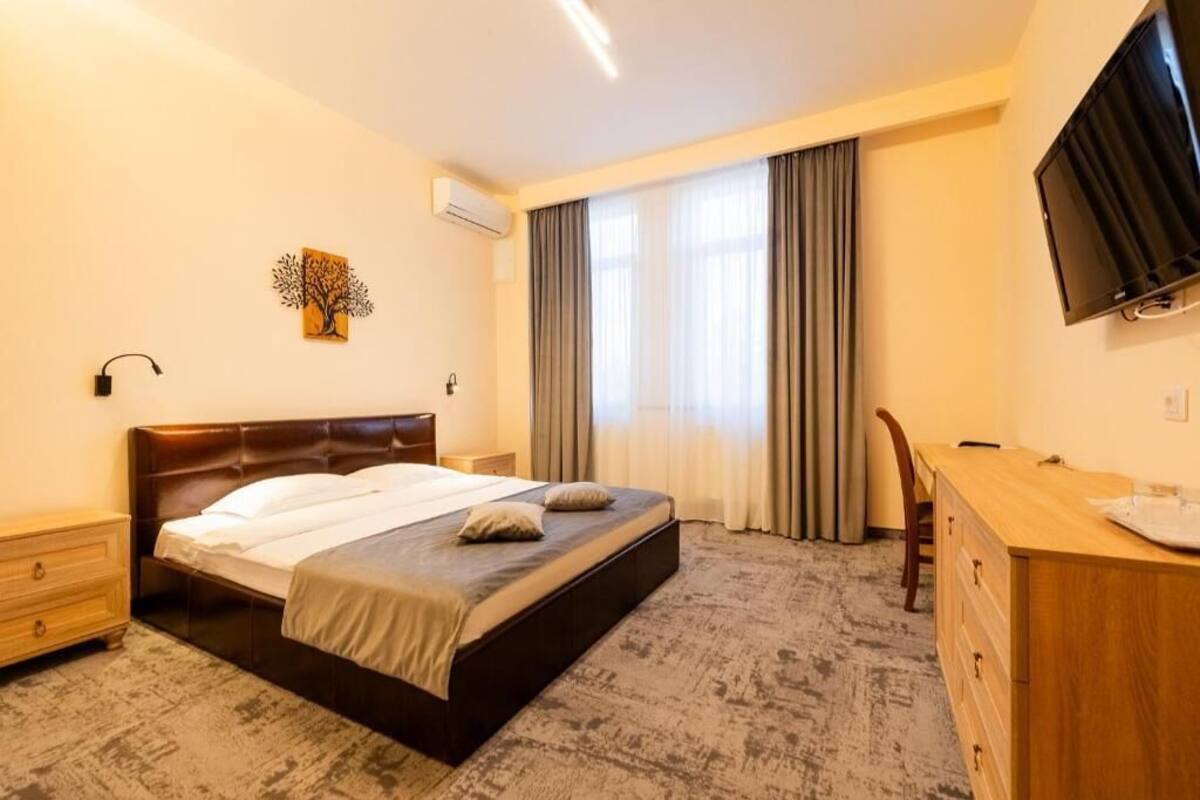 Blackout curtains, iron/ironing board, free WiFi