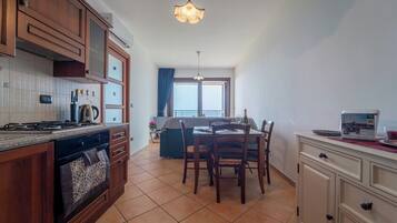 Fridge, oven, stovetop, cookware/dishes/utensils