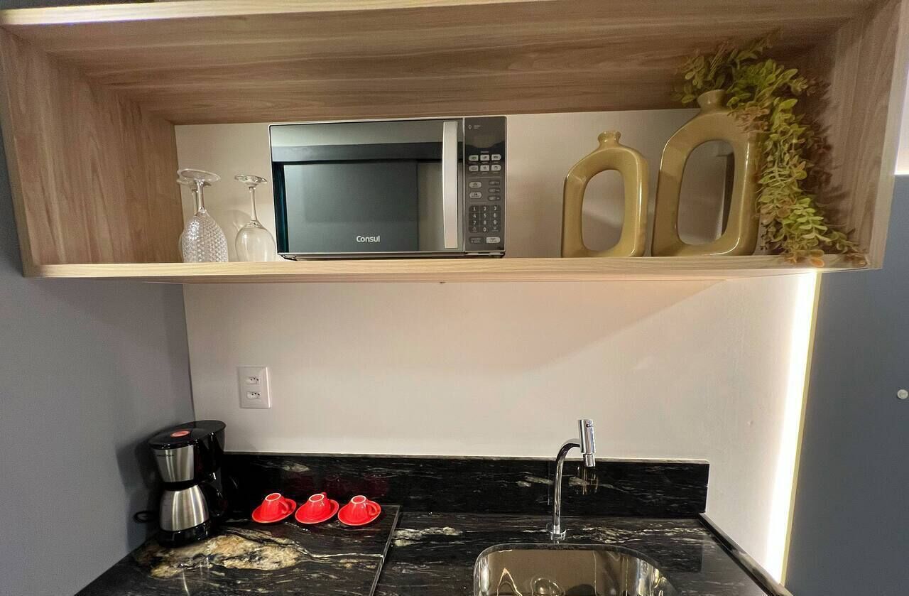 舒適開放式客房 | 私人廚房 | 微波爐、廚房用具/餐具/器皿