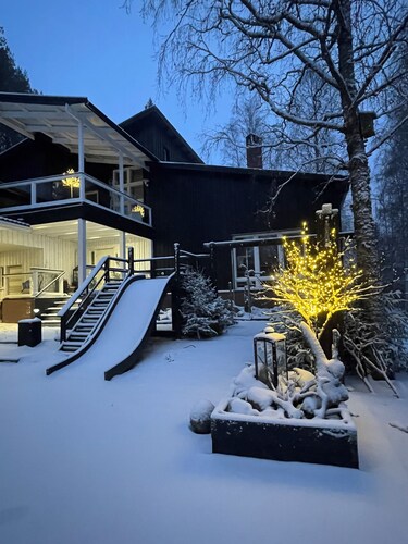 Arctic Black House, Big Wooden Family House.