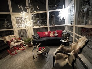 Interior - Arctic Black House, Big Wooden Family House. (Rovaniemi)