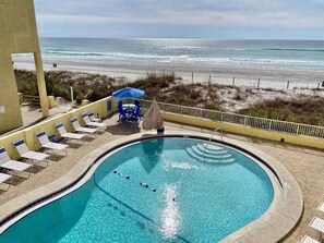 Outdoor pool, a heated pool - Beachfront with Balcony and Beach Chair Service (Panama City Beach)