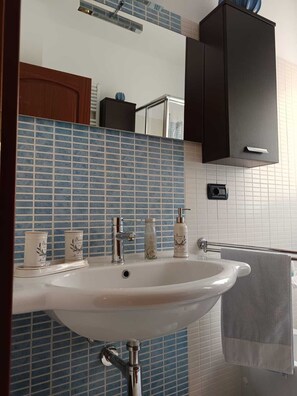 Dusche, Haartrockner, Bidet, Handtücher