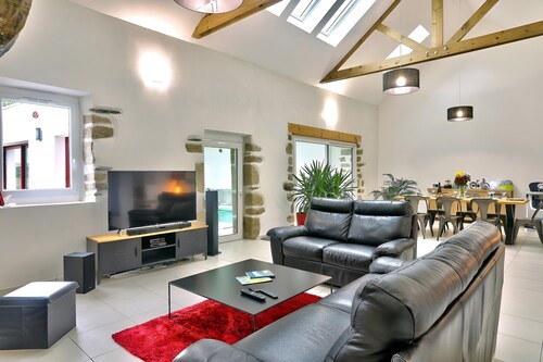 Gîte 5* en bretagne avec piscine intérieure spa et sauna privés, 4 chambres