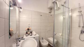 Dusche, Haartrockner, Bidet, HandtĂŒcher