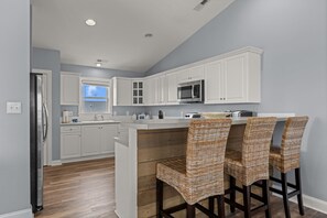 Fridge, microwave, oven, dishwasher - Barefoot A, Oceanview Duplex with 3 bedrooms and 3.5 Baths! (Atlantic Beach)