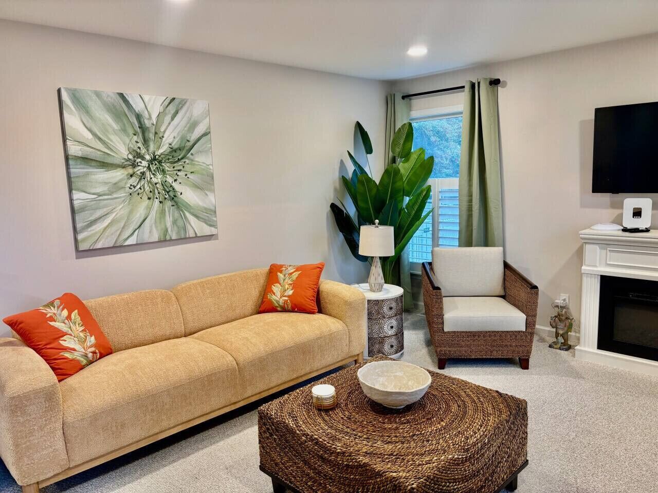 Televisie en een open haard