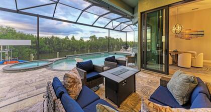 Waterfront private Resort style in South Gulf Cove, heated pool, spa & boat dock