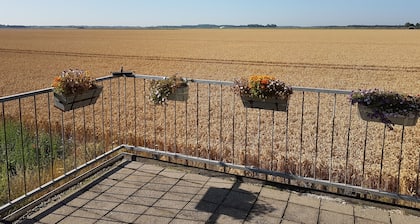 An apartment for two people with a fantastic view of the countryside. Welcome!