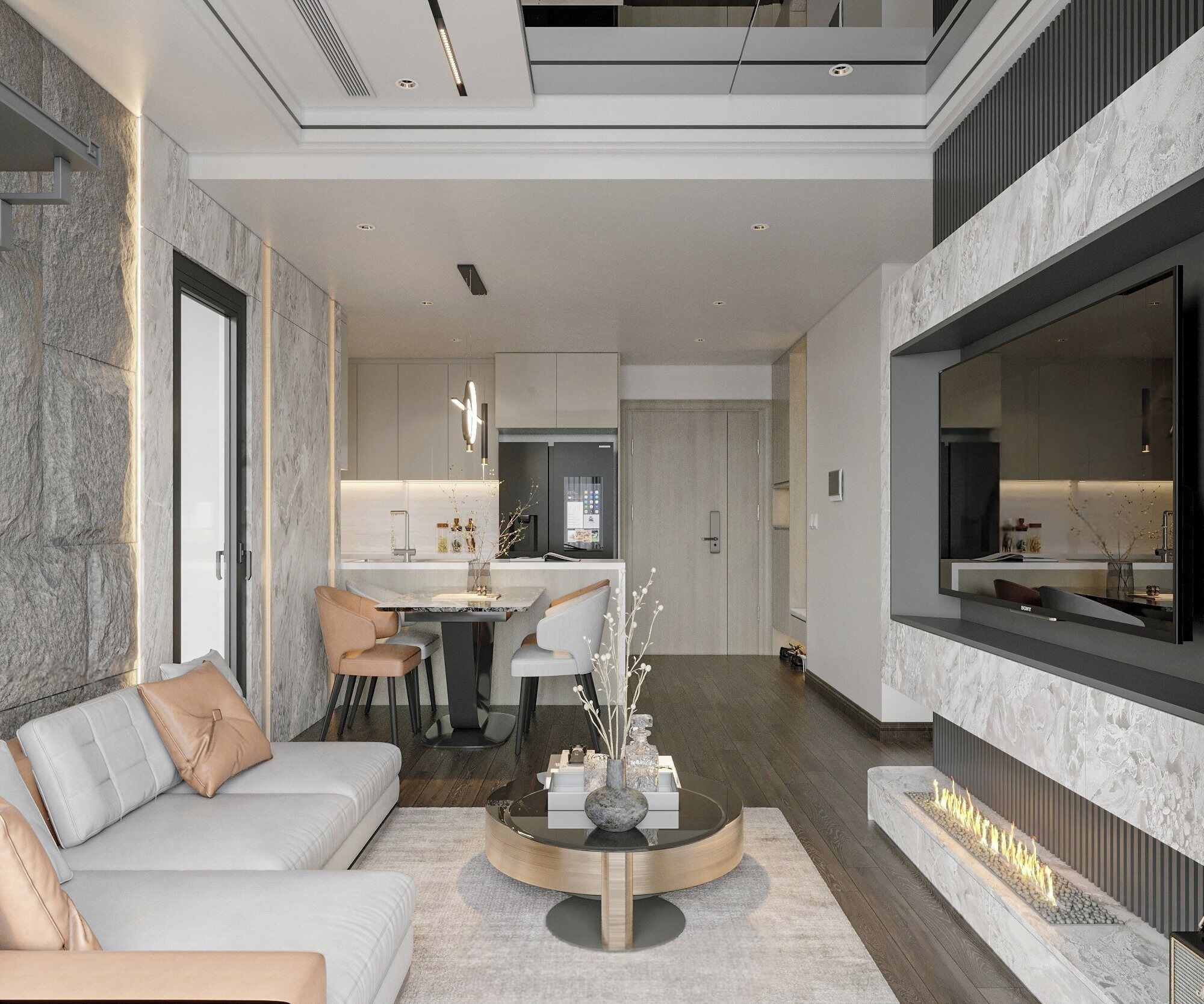 Căn hộ Business, 2 phòng ngủ, ban công, quang cảnh thành phố | Minibar, trang trí khác biệt, bàn, khu vực làm việc phù hợp cho laptop 