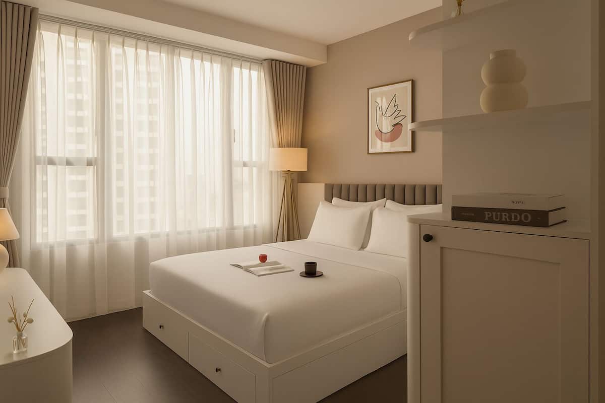 Căn hộ cơ bản, 3 phòng ngủ, ban công, quang cảnh thành phố | Minibar, trang trí khác biệt, bàn, khu vực làm việc phù hợp cho laptop