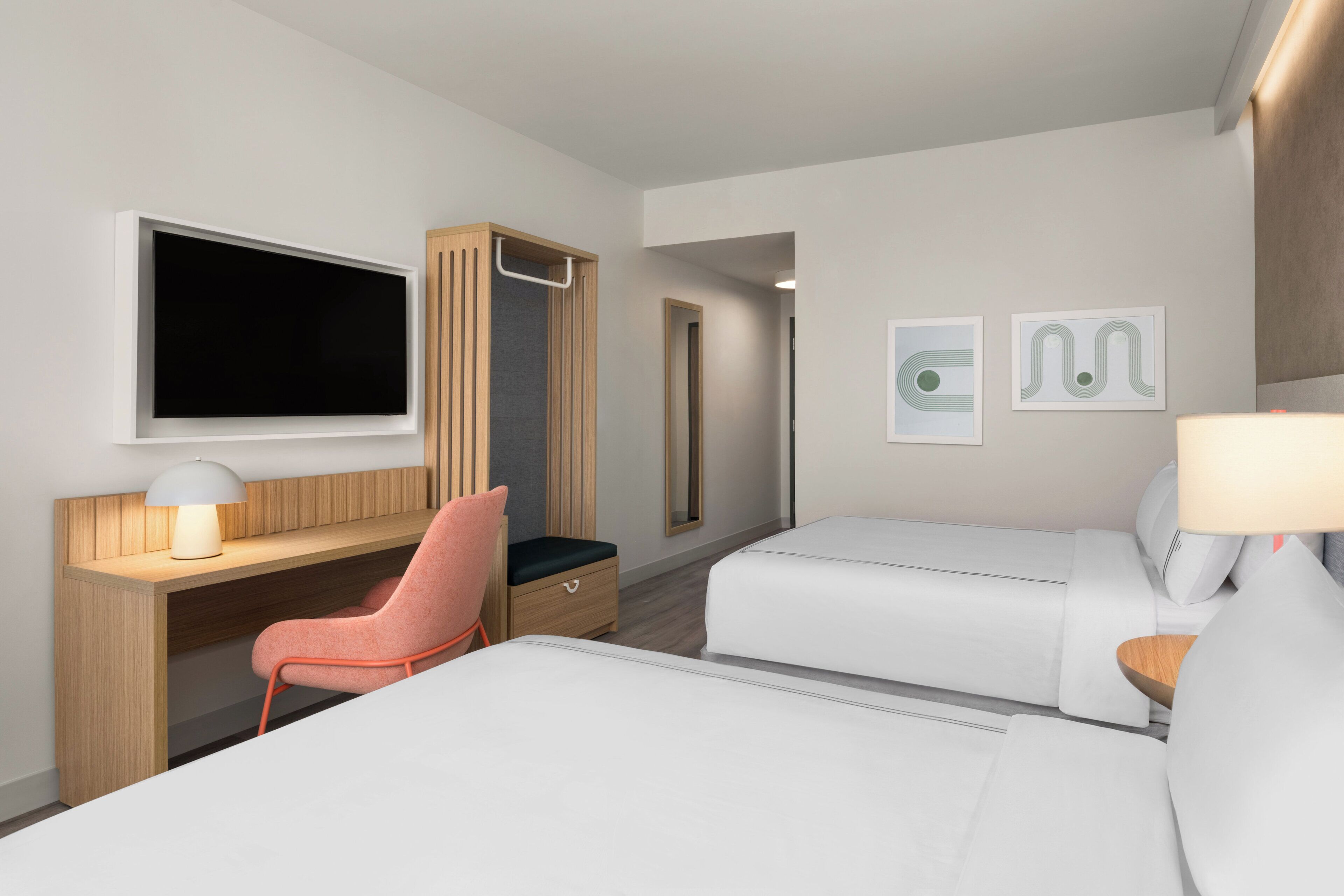 Standard Room, 2 Queen Beds, Accessible Bathtub, Non Smoking (Communications Accessible) | In-room safe, desk, laptop workspace, blackout curtains