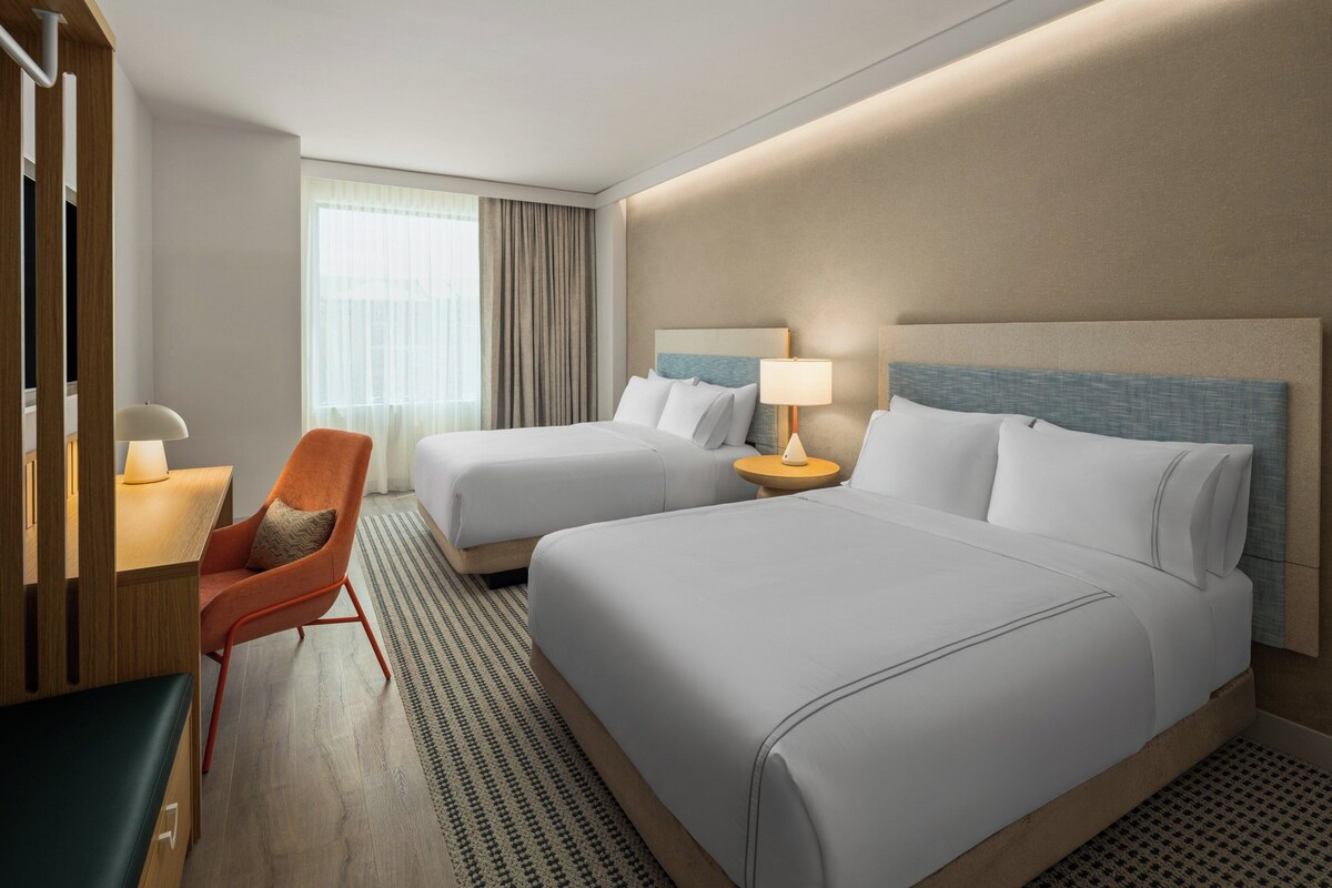 In-room safe, desk, laptop workspace, blackout curtains