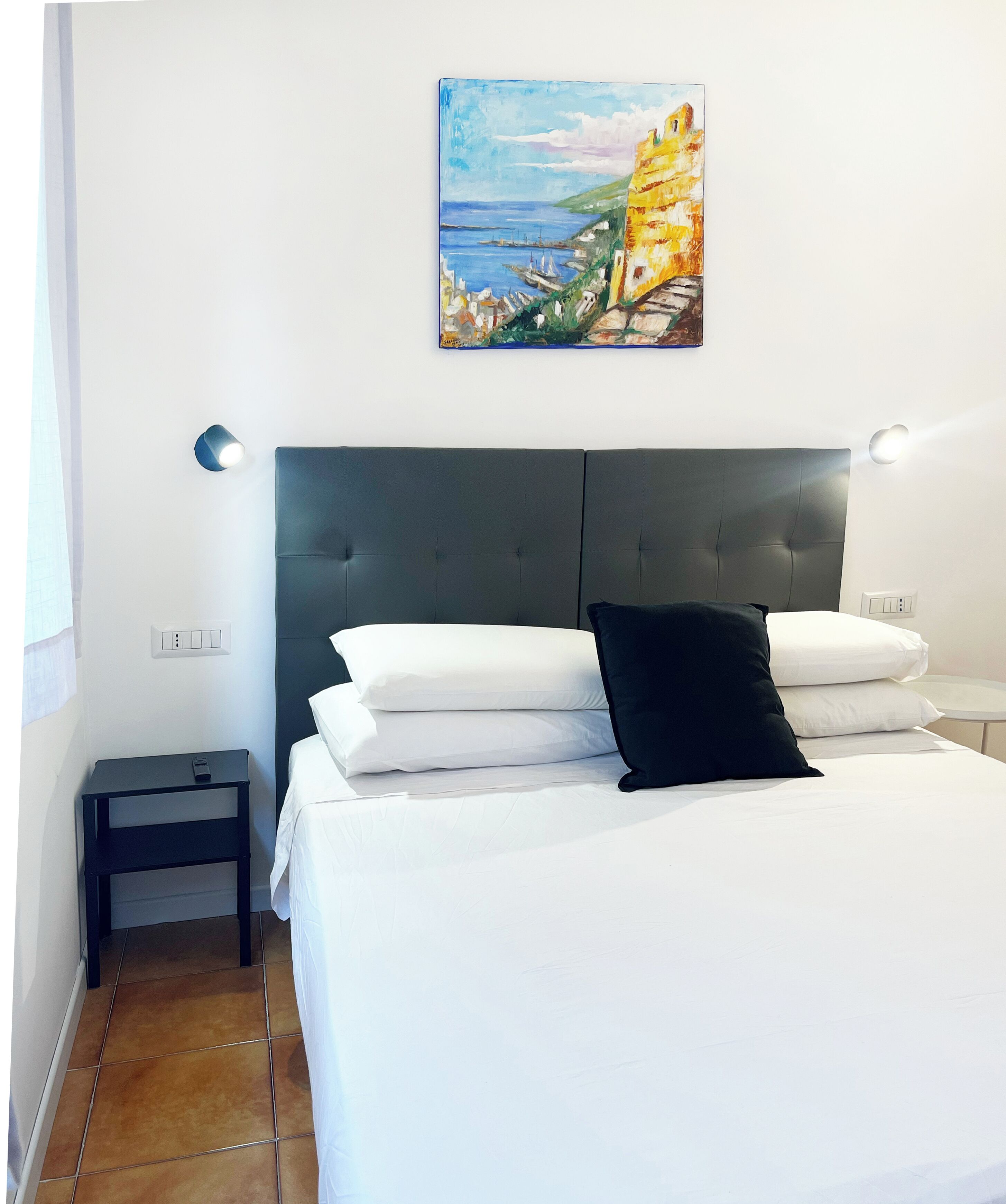 Egyptian cotton sheets, premium bedding, laptop workspace