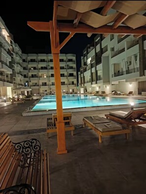 Pool - Lovely 1-bedroom apartment with AC in vibrant Hurgada (Hurgada)
