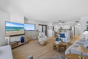 Condo, 1 King Bed with Sofa bed (Seascape Towers 922) | Living area - Seascape Towers 922 (New Smyrna Beach)
