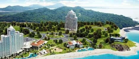 På stranden og strandhåndklær