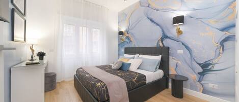 Desk, soundproofing, iron/ironing board, travel cot