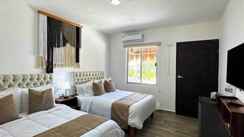 Deluxe Double Room, 2 Double Beds, Balcony, Garden View | Hypo-allergenic bedding, in-room safe, iron/ironing board