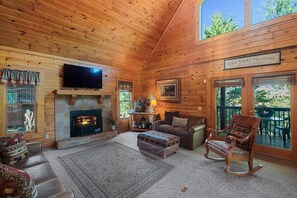 TV, fireplace - Mountain Cabin w/ Hot Tub & Fireplace (Sevierville)