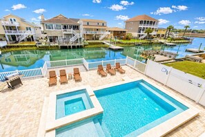 Outdoor pool, a heated pool - Brand New Waterfront, Heated Pool-Spa, Elevator, Game Rm, 3min walk to the beach (North Myrtle Beach)
