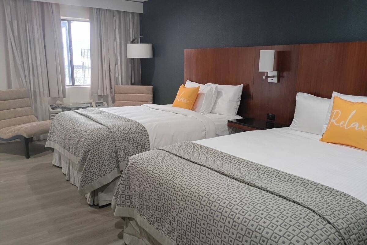 Down comforters, pillowtop beds, iron/ironing board (on request)