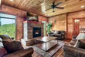 Fireplace, video games, table football - Spacious Mountain Lodge w/ Pool & Games (Sevierville)