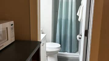 Shower, towels, soap, shampoo
