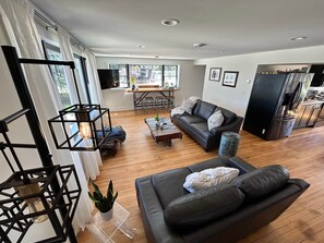 TV, fireplace, DVD player