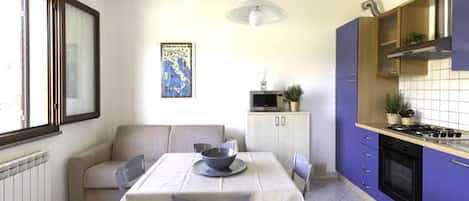 Fridge, microwave, oven