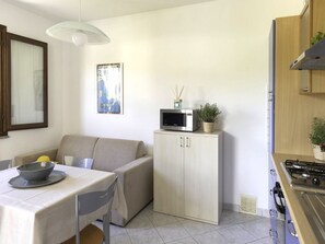 Fridge, microwave, oven - Spacious three-room apartment near Lacona beach (Lacona)