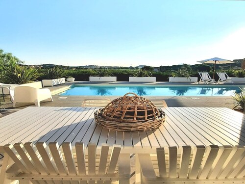 Elegant, modern, with a large private swimming pool