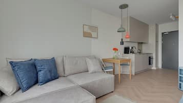 Suite studio Design, balcon | Rideaux d’obscurcissement, fer et planche à repasser
