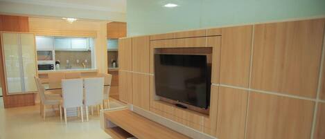 Premium Apartment | Living area | 40-inch Smart TV with digital channels, Netflix, streaming services
